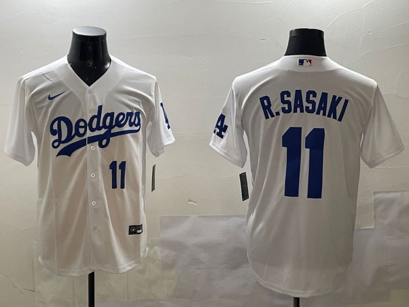 Men Los Angeles Dodgers 11 R.Sasaki White Game 2025 Nike MLB Jersey style 2